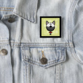 Grau Striped Kitty Button (Beispiel)
