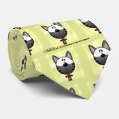 Grau Striped Kitty Krawatte (Gerollt)