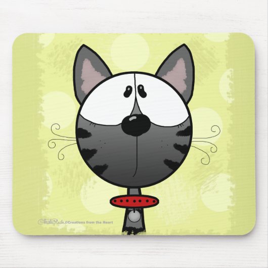 Grau Striped Kitty Mousepad (Vorne)