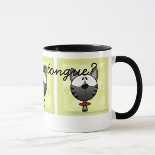 Grau Striped Kitty Tasse