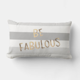 Grau Stripes Gold ist fabelhaft Lendenkissen