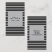 Grau Stripped Minimalistisch Modern Schlicht Creat Visitenkarte (Vorne/Hinten)