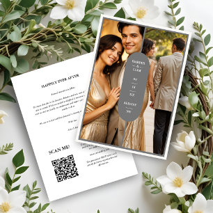 Grau Stylisch Oval Minimalistisch 2 Fotos Hochzeit Save The Date