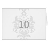 Grau-subtile Damask-Tischnummer (Vorderseite (Horizontal))