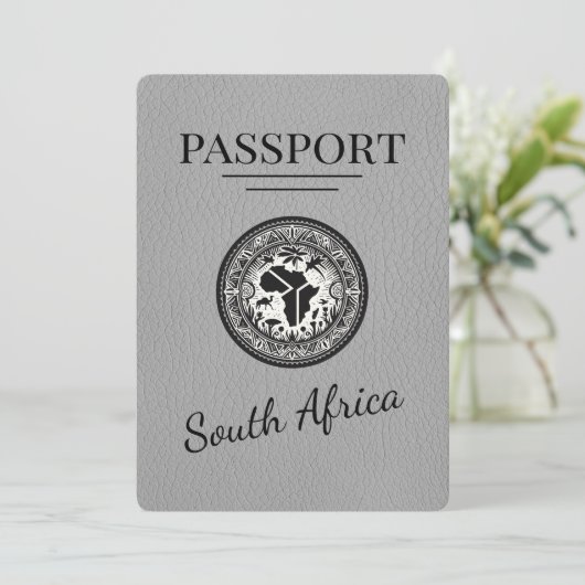 Grau-Südafrika-Pass Save The Date (Stehend Vorderseite)