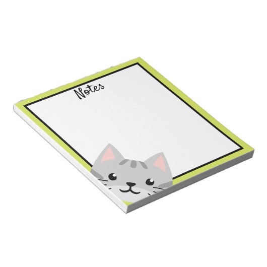 Grau Tabby Cat Blank Notepad Notizblock (angewinkelt)