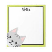 Grau Tabby Cat Blank Notepad Notizblock (Vorderseite)