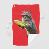 Grau Tabby Disk Golfer Handtuch (Insitu)