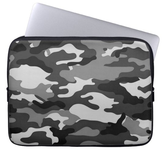 Grau-Tarnung| Neopren-Laptop Laptopschutzhülle (Vorderseite)