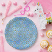 Grau, Taupe, Blau, grüner Skelettverschluss Pappteller (Party)