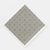 Grau, Taupe, grünes, karabiniertes Muster Serviette (Ecke)