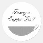 Grau-Teacup-Umschlag Aufkleber und Aufkleber (Vorderseite)