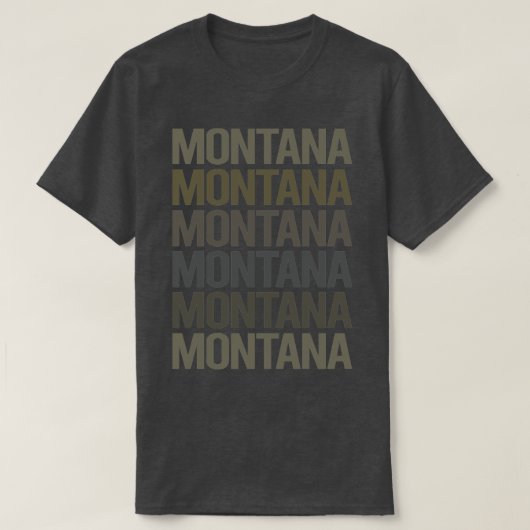 Grau Text Art Montana T-Shirt (Design vorne)