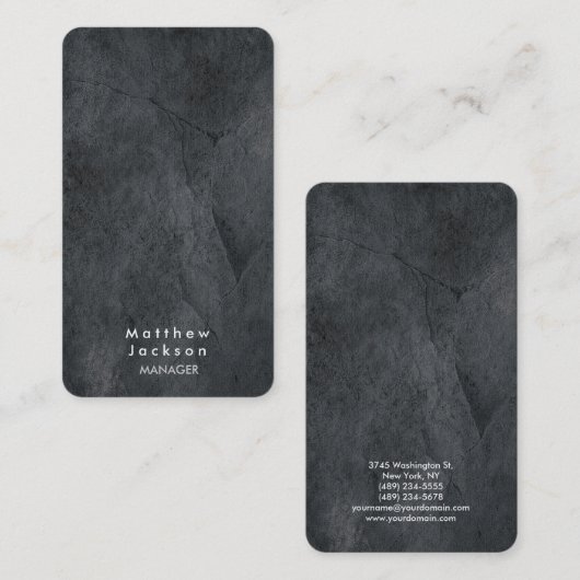 Grau Texture Moderner Schlichter Beruflicher Manag Visitenkarte (Vorne/Hinten)