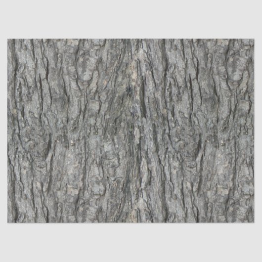 Grau Tones Rustic Wood Bark Print Seidenpapier (Vorderseite)