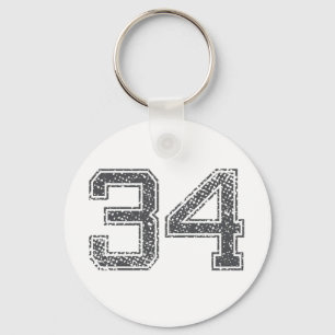 Grau trägt Jersey #34 zur Schau Schlüsselanhänger