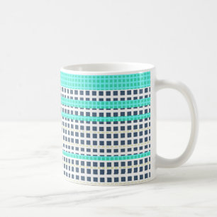 Grau Türkis Karo Kaffeetasse