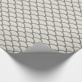 Grau u. TAN-Kamm-Muschel-Geschenk-Packpapier Geschenkpapier (Ecke)