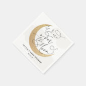 Grau über der Mond Babydusche Serviette (Ecke)