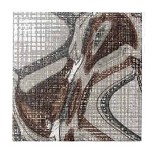 Grau und abstrakte Kunst Browns Fliese