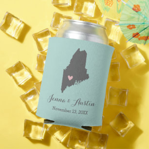 Grau und Aqua Maine Gastgeschenk Hochzeit kann küh Dosenkühler