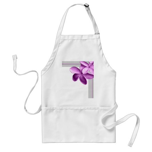 Grau und AuberginePlumeria Schürze (Vorne)