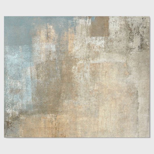 Grau und Beige Abstrakte Kunst Malerei abstrakt, K Geschenkpapier (Flach)