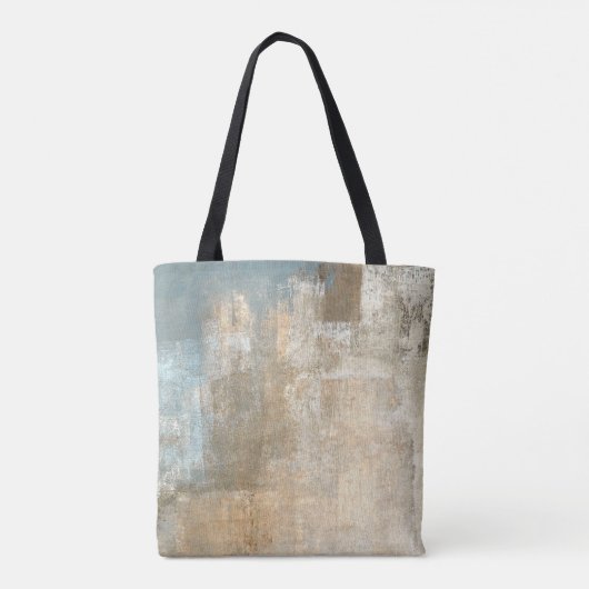 Grau und Beige Abstrakte Kunst Malerei abstrakt, K Tasche (Rückseite)