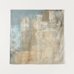 Grau und Beige Abstrakte Kunst Malerei abstrakt, K Wandteppich