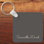 Grau und Beige personalisiert Schlüsselanhänger (Vorderseite)