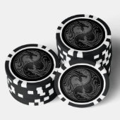 Grau und Black Yin Yang Dragon Pokerchips (Stapel)