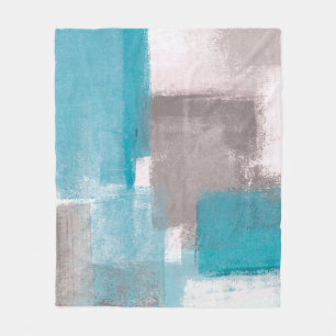 Grau und Blau Abstrakt Art Malerei Abstract,Malere Fleecedecke