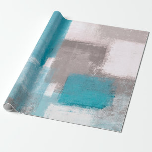 Grau und Blau Abstrakt Art Malerei Abstract,Malere Geschenkpapier