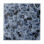 grau und blau geometrisch abstrakt fliese (Vorderseite)