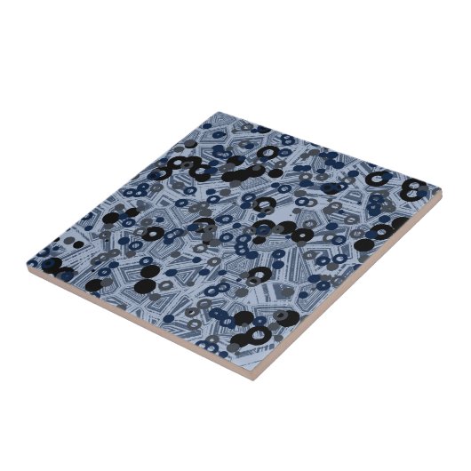 grau und blau geometrisch abstrakt fliese (Seite)