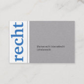 Grau und blau, großartig für Anwalt Visitenkarte (Rückseite)