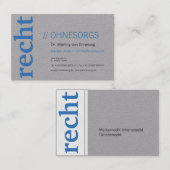 Grau und blau, großartig für Anwalt Visitenkarte (Vorne/Hinten)