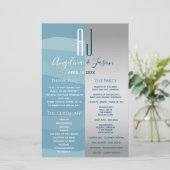 Grau und Blau-Hochzeitsprogramm (Stehend Vorderseite)