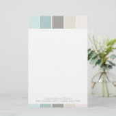 Grau und Blau Moderne Farbblöcke Briefpapier (Stehend Vorderseite)