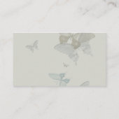 Grau und Blau-Schmetterling-Wiese Hochzeitssehen-P Platzkarte (Rückseite)