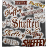 Grau und Bronze - Sheffey Schriftartes Duschvorhang (Vorderseite)