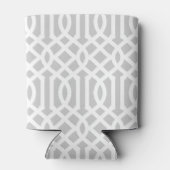 Grau und Coral Trellis Monogram Dosenkühler (Rückseite)