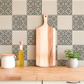 Grau und Creme Geometric Floral Fliese