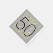 Grau und Gelb 50 & Fabulous Paper Napkin Serviette (Ecke)