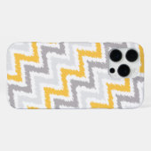 Grau und Gelb Diagonal Zigzag Ikat Muster iPhone Hülle (Rückseite (Horizontal))
