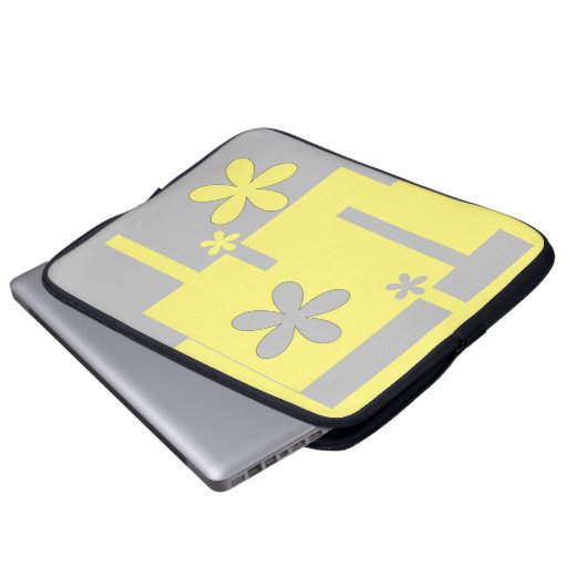 grau und gelb, laptopschutzhülle (Vorne Knopf)