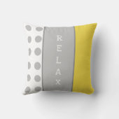 Grau und gelb mit Polka-Punkten und Streifen entsp Kissen (Rückseite)