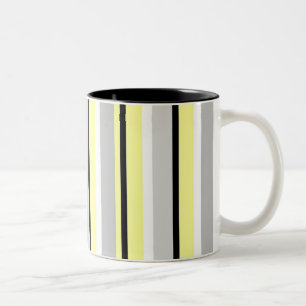 Grau und gelb stilvoll gestreift zweifarbige tasse