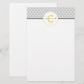 Grau- und Gelbmonogramm Briefpapier (Vorne/Hinten)