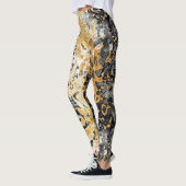 Grau und Gold Abstrakt Leggings (Links)